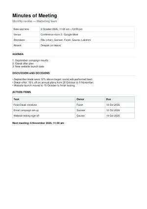 Meeting Notes template