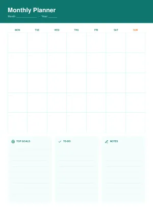 Monthly Planner template