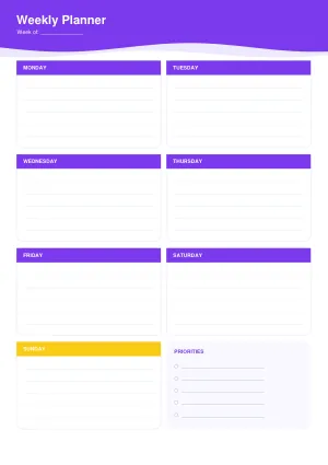 Weekly Planner — Boxes template