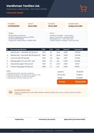 Purchase Order template