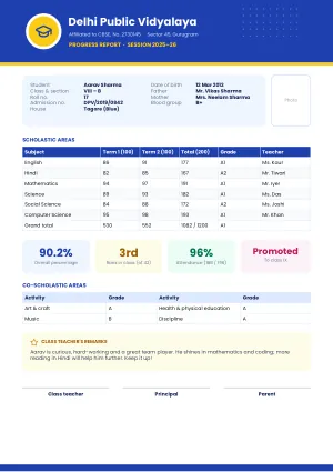Report Card template